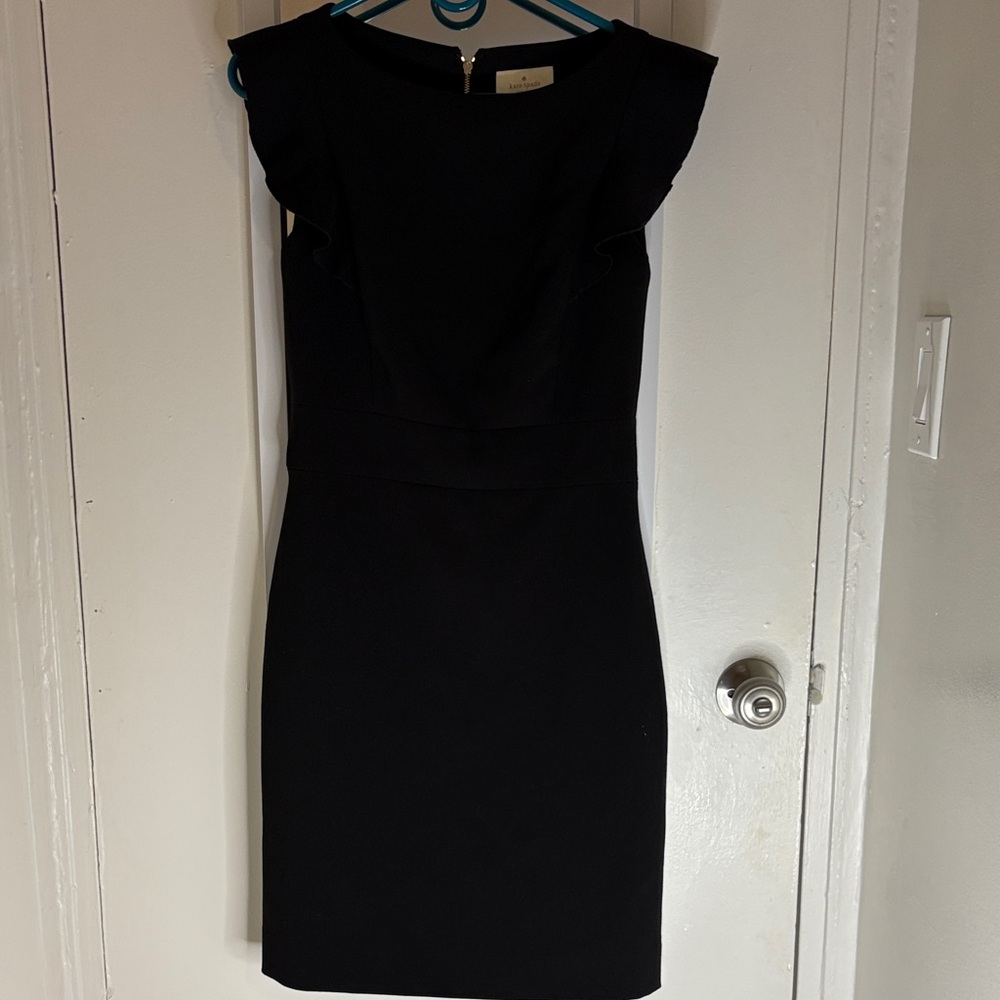 Kate Spade Flutter Sleeve Black Dress Size 6